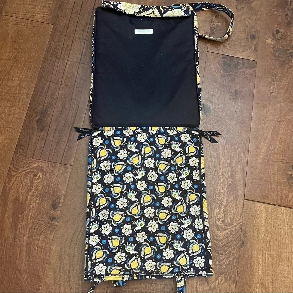 Vera bradley ellie blue yellow black laptop bag handles padded retired